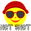 Smiley with cap summer hot sunshine heat glasses