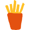 patatine fritte con ketchup e maionese