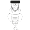 Scinny muscle man with hat