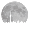 Berlin skyline in front of moon Fernsehturm