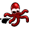 Squid comic red, gift idea