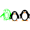 Pingu - graffiti vert