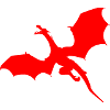 Red dragon motif