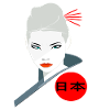Japan Japanerin zornig Ninja Kämpferin Asiatin