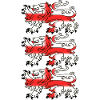 Three English Lion Passants with St George's Cross