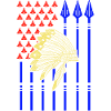 États-Unis amérindien avec le drapeau