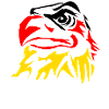 Black-red-gold eagle