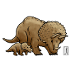 Triceratops with child