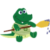 Krokodil mit Paddel