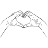 Hands shape heart gesture