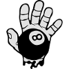billiard hand open finger logo