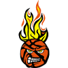 basketball face cartoon flame