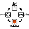 Eat Sleep Basketball Repeat, basket