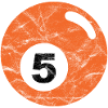Billard Billardkugel orange fünf five vintage