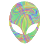 Alien Head Extraterrestre Vert Hologram