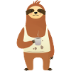 Cute Sloth With Coffee Cup