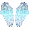 Feathery Blue Toned Angel Wings