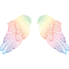 Rainbow Coloured Angel Wings