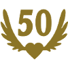 50 Number heart wings