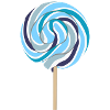 Blue lollipop with stalk