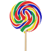 Bunter Lolli mit Stiel