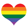Süßes LGBT-Herz mit Regenbogenstreifen