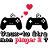 Player 2,geek,gamer,gaming,couple,saint Valentin