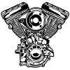 Moteur moto / Moteur 01_schwarz blanc