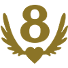 8 Number heart wings
