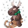 Moose - Kuschelelch mit Schlitten