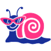 Snail with retro glasses