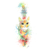 Bunte Aquarellkatze