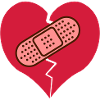 broken heart with bandaid