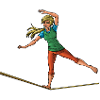 Female slackliner - slackline lover