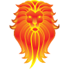Lion in flames