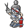 SKATER BARBER - Cartoon Figure Comic Shirt Motif
