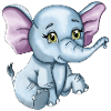 Bébé éléphant heureux mignon