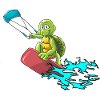 Kitesurfer turtle