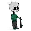 Skeleton Skater green edition