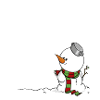 Schneemann im Schnee.