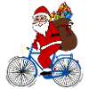 Santa Claus with bicycle