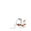 Schneemann im Sturm