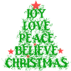 Joy Love Peace Believe Christmas