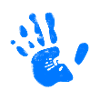 blaue Hand
