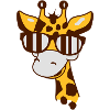 A giraffe with cool sunglasses