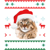 Meowy Natale Gatto Maine Coon Merry Xmas