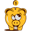 Une tirelire avec un dollar