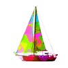 Buntes Segelboot