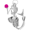Black Mermaid Skelleton Pink Ball