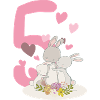 Nombre d'anniversaire 5 Hasenfamilie